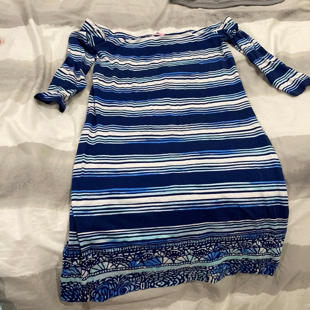 Lilly Pulitzer off the should dress